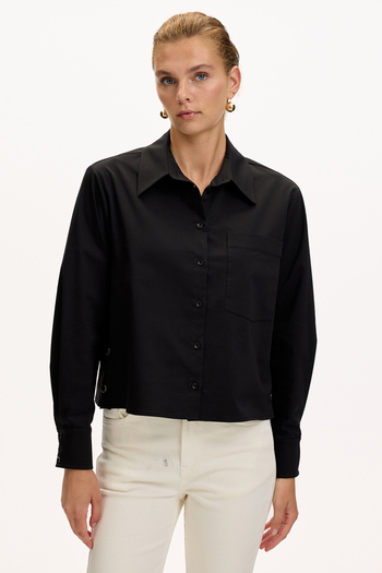Exquise Long Sleeve Pocket Snap Detail Regular Shirt