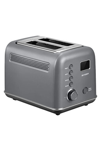 BUYDEEM Prăjitor de pâine DT730E, 900W, 2 sloturi, 9 programe și niveluri, Inox, LCD, Indicatori, Gri
