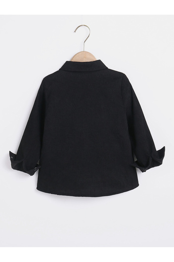 Take Two By Styli Boys Black Corduroy Shirt with Buttons