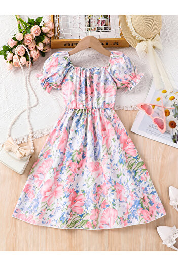 Take Two By Styli Multi Floral Print A-Line Dress