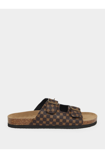 Take Two By Styli Buckle Detail Slip-On Sandals