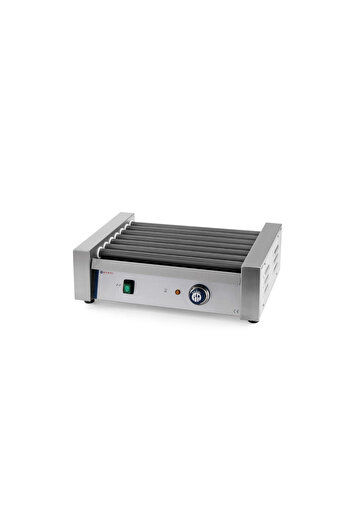 HENDI Roller Grill for Sausages, Stainless Steel, 7 Rolls, 42 cm Width, 740 W, Adjustable Temperature