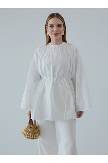 MRS. POLEEN تونيك بأكمام واسعة - أبيض - MRS POLEEN