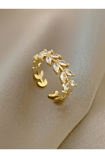 Take Two By Styli Zircon Leaf Embellished Ring