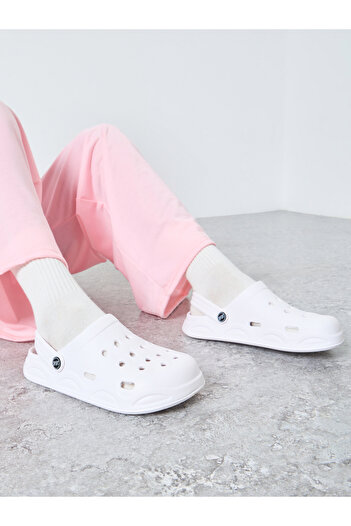 Take Two By Styli Vamp Perforated Solid Heel Strap Clogs