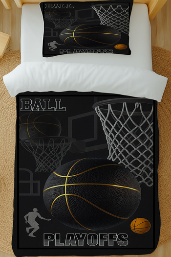 Else Dekor Basketball Patterned Cotton Satin Single Duvet Cover Set 160X220Cm