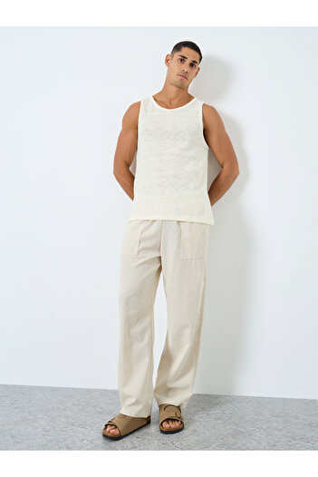 Take Two By Styli Solid Relaxed Fit Pants with Drawstring
