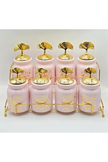 İnter Interlife Lux Porcelain 8-Piece Spice Set Pink