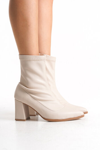 Shoesers Γυναικείες μπότες με φερμουάρ Stretch με χοντρό τακούνι