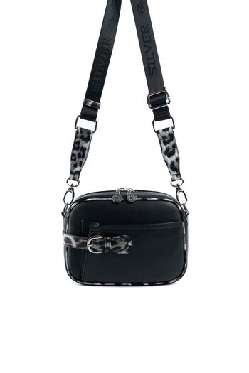Silver Polo Silver & polo leopard black sp1256 women's crossbody bag
