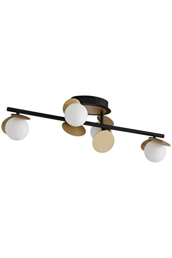 RFAN Candelabru, Model 603-4, Cu Abajururi, 4 X G9, Auriu/Negru