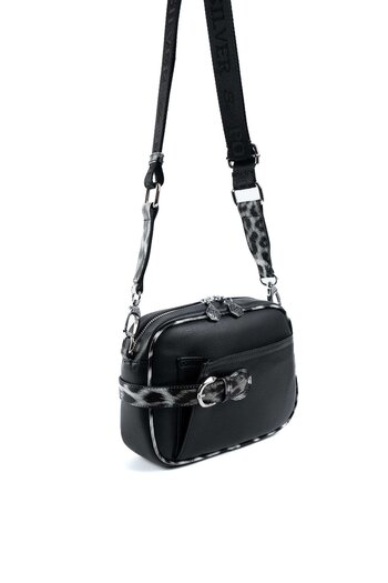 Silver Polo Silver & polo leopard black sp1256 women's crossbody bag