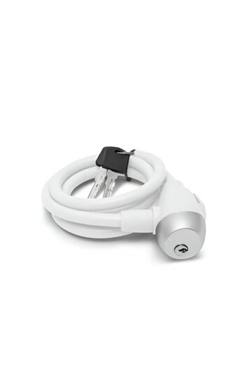 dalip Bike Chain with Lock and 2 Keys, Diameter 10mm, Length 120cm, White