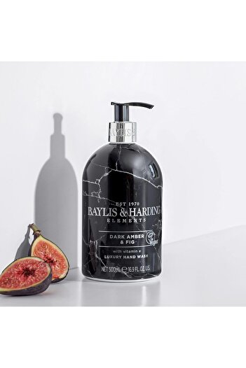 Baylis & Harding Elements Dark Amber & Fig Hand Wash, 500ml | Vegan | Enriched in Vitamin E | Nouris