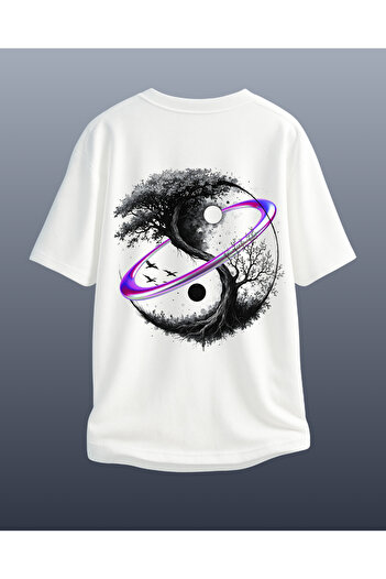 CATHECAT White Special Design Printed Oversize Unisex Tshirt