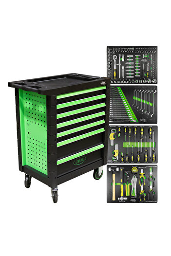 JBM 7-drawer tool cabinet equipped with 172 tools