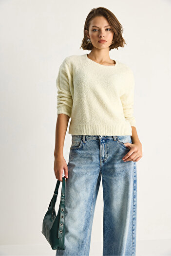 Bianco Lucci Women's Crew Neck Soft Texture Knitwear Sweater 2100 60284085