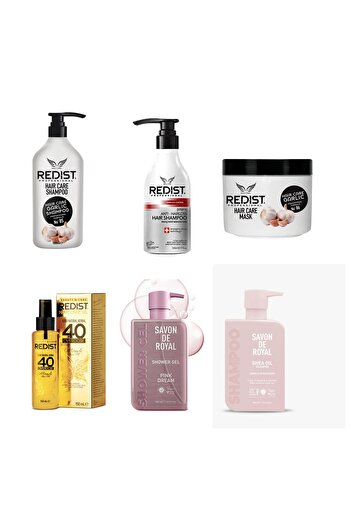 Redist Redist Package: Garlic shampoo 1000ml, Anti-hair loss shampoo 500 ml, Garlic mask 475, Treatment oil