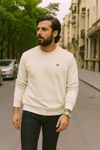 Duss Men's Slim Fit Crew Neck Sweatshirt