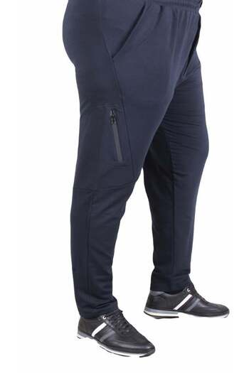 Starbattal Large Size Classic Sweatpants with Cross Zipper 25500 Navy Blue