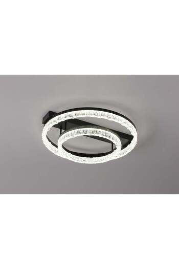 RFAN LED Chandelier, Model T9898/2, with Remote Control, 3 Light Types, 144W, Black