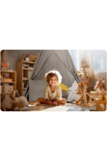 NUKIDO Children's Play Tent with Mat and 3 Pillows 116 x 116 x 165 cm – Grey
