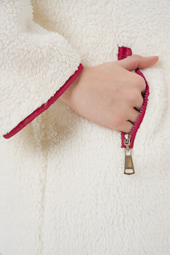 Bigdart 5211 Zippered Plush Coat - Red