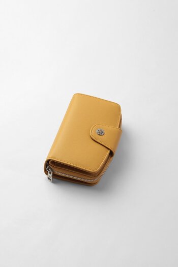 CENGİZ PAKEL Medium Size Snap Detailed Women's Wallet/Portfolio - 65300 - Mustard