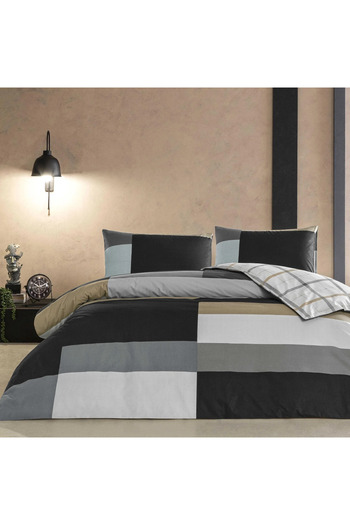 Taç Young Fashion Ranforce Double Bedding Set Nexi̇e Anthracite