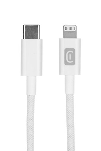 Cellularline USB-C LIGHTNING BRAIDED CABLE 150 WHITE MFI