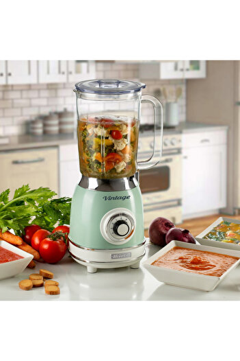 ARIETE Blender VINTAGE 2.0 0583/04, 1000W, 1.5 l, 4 lame, 4 viteze + pulse, Zdrobire gheață, Verde