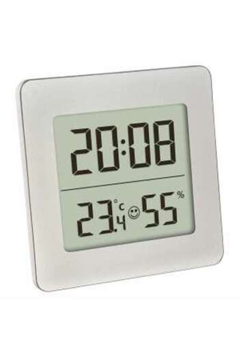 TFA Digital Thermometer and Hygrometer with Clock and Alarm 30.5038.54