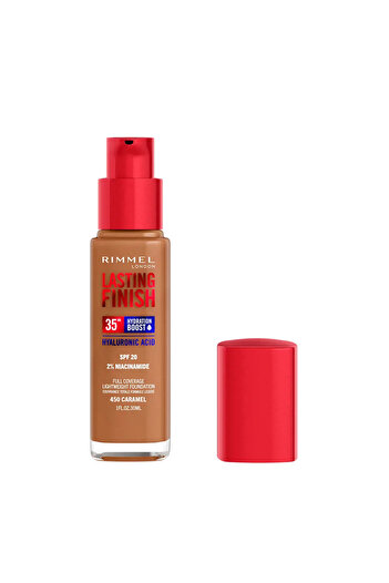 RIMMEL LONDON Fond de ten hidratant, LASTING FINISH SPF20, 450 caramel, 30 ml