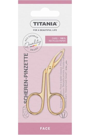 TİTANİA Gold-Plated Scissor Tweezers 8cm by