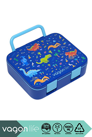 Vagonlife Bento 1000ml Lunchbox New Collection Single Layer 3 Compartments Abs Plastic Children's Lunch Box Food Container