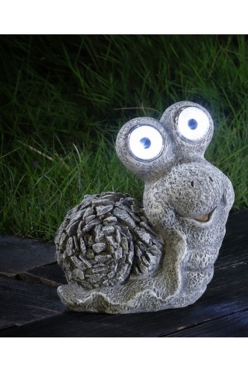TOPI TOY Solar lamp, garden snail, for yard or terrace decoration, white light, height 12.5 cm