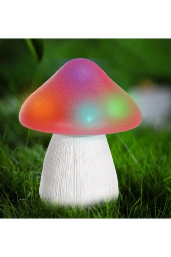 TOPI TOY Solar lamp, mushroom, for garden or terrace decoration, colored light, height 14.5 cm