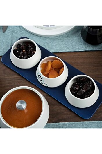 Dallaty white porcelain nut bowls with tray set 4 pcs