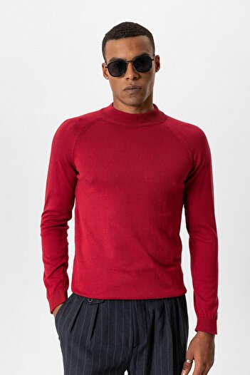 Antioch Burgundy Half-Thigh Men's Knitwear