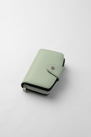 CENGİZ PAKEL Medium Size Snap Detailed Women's Wallet/Portfolio - 65300 - Green/Black