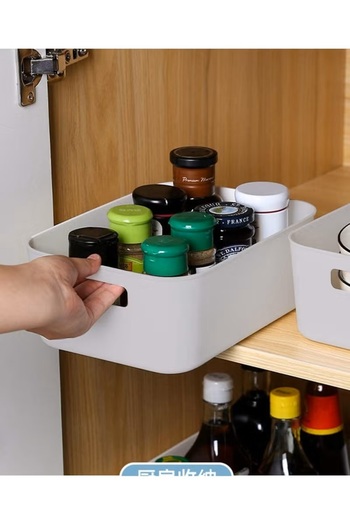 Eworld Plastic Storage Bins with Handles – Multiuse Organizer, Set of 6