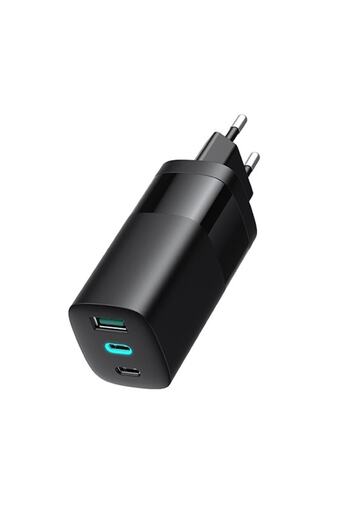 Stef's Cat Incarcator Priza 2x Type-C, USB, PD65W, Fast Charging, Y29, Black