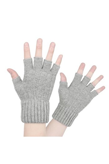Stef's Cat Women's Gloves, 17cm, Alpaca Wool, Gray