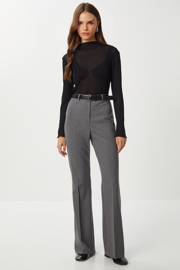 Lovelyİstanbul Lightweight Spanish Leg Polyviscon Pants Lgp0020 Anthracite