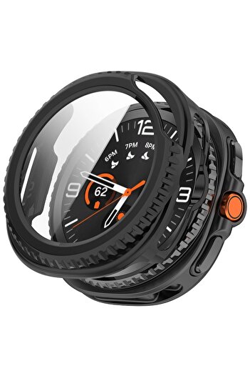 Stef's Cat Husa pentru Samsung Galaxy Watch8 Classic + Folie, Defense360 Pro, P74, Policarbonat, Black