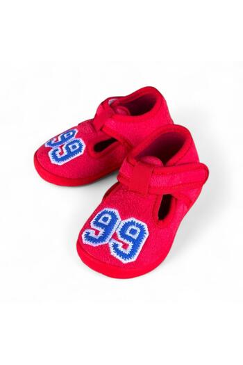 AkınalBella Kids Red Baby Boy Velcro Anti-Slip Sole Lightweight Home Shoes Slippers