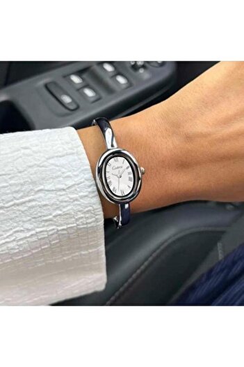 catera Women's silver steel watch with white dial