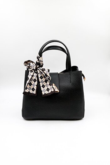 KRISTE BELL Brand Imported Scarf Detailed Classic Bag Kb012 Black