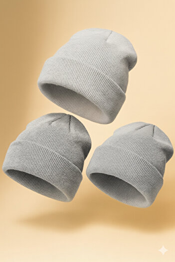 LAGRANZE Unisex Basic Knitwear Beanie 3 Pack