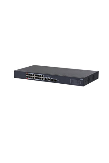 DAHUA PoE Cloud Managed Desktop Layer 2 Switch, 18 Ports, 16x100M RJ-45 (PoE max 135W), 2xGbit RJ-4